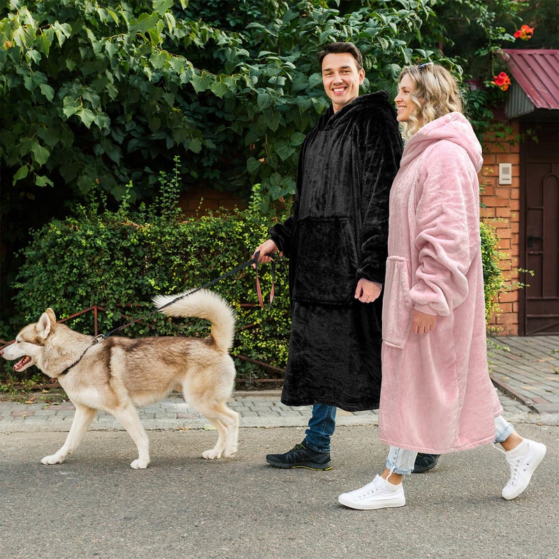 KPBLIS Wearable Blanket Hoodie Gifts for Women Men, Cozy Hoodie Blankets Sweatshirt Christmas Birthday Gifts for Women Mom Wife, Warm Fleece Hooded Blanket with Sleeves for Adults, Black - Image 5